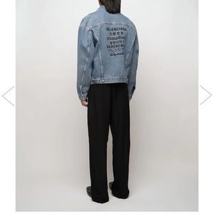 NWT Balenciaga multiple language denim jacket size 46